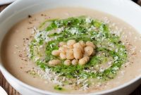 White Bean Soup with Zesty Pesto and Rich Parmesan