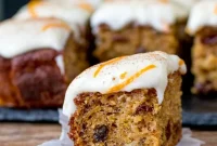 Orange Zest Carrot Traybake with Citrus-Soaked Raisins
