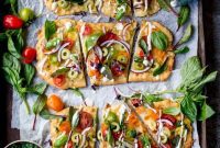 Summer Tomato Pizza with Basil Garlic Butter (Vegetarian)