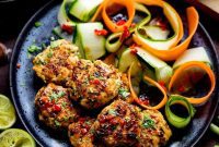 Golden Thai Fish Fritters and Vibrant Vegetable Ribbons