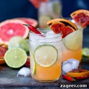 Charred Grapefruit and Ginger Fizz Mocktail