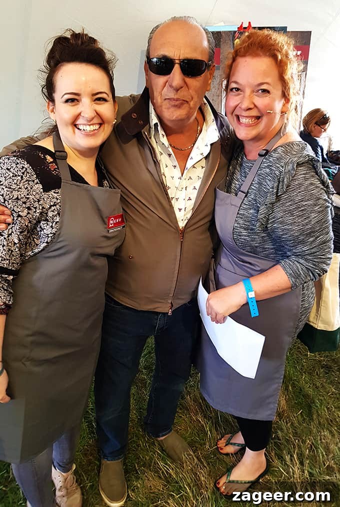 Summer's Fade Brew 12 Nicky and Jane smiling alongside the renowned chef Gennaro Contaldo after their cook-off