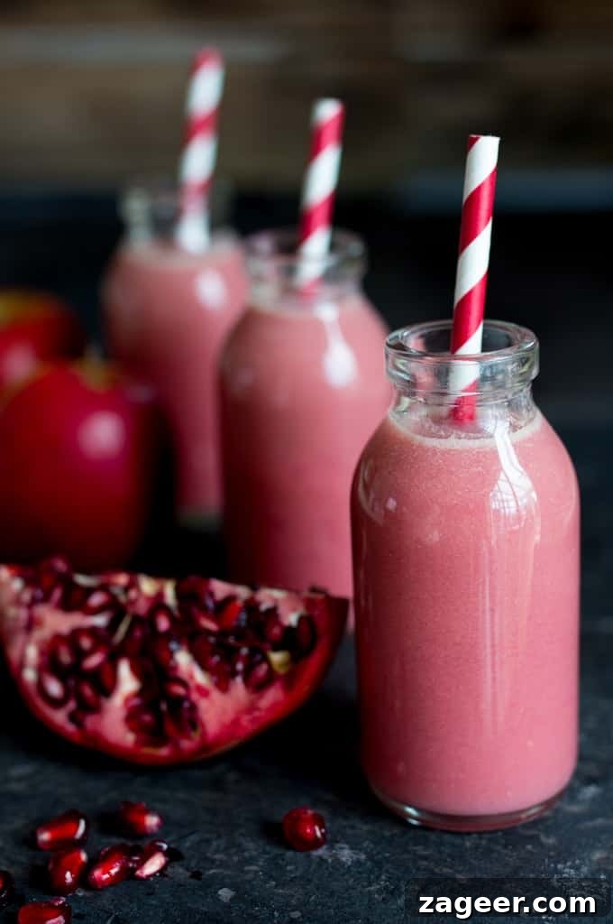 Cozy Apple Elderflower Pomegranate Hot Blend 2 Apple, Elderflower & Pomegranate Hot Smoothie - A refreshing, healthy breakfast for a cold day.
