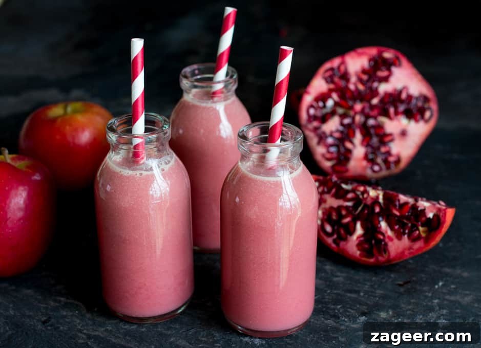 Cozy Apple Elderflower Pomegranate Hot Blend 3 Apple, Elderflower & Pomegranate Hot Smoothie - A refreshing, healthy breakfast for a cold day.