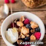 The Diet-Defying Leek and Mushroom Gratin 12 Homemade Coconut Macaroon Granola with yogurt and berries.