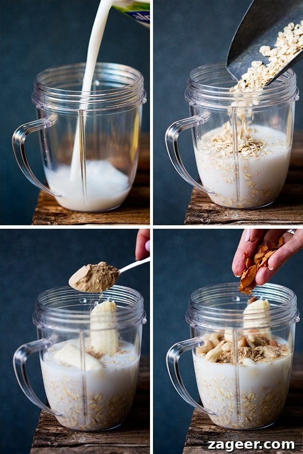 Creamy Hot White Chocolate Coconut Cashew Smoothie 2 Ingredients being prepared for the White Chocolate Coconut Cashew Hot Smoothie