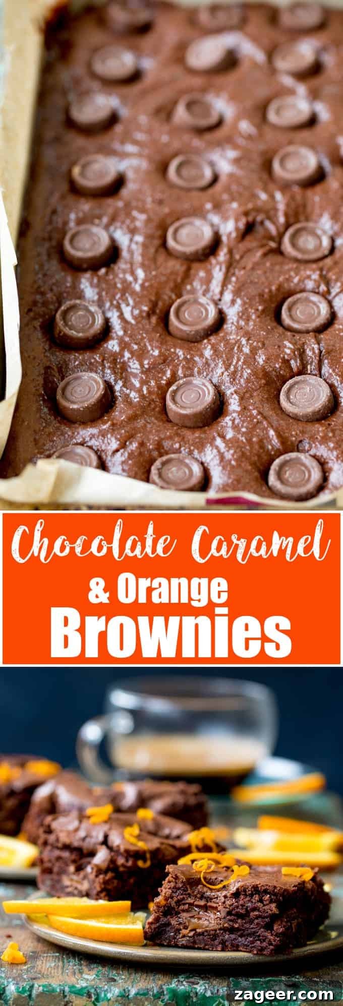 Zesty Orange Caramel Fudge Brownies 7 Delicious and gooey Chocolate Caramel Orange Brownies