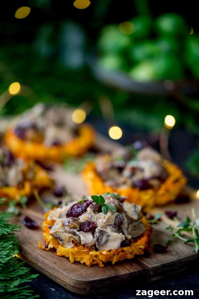 Golden Root Rostis with Wild Mushrooms and Creamy Wensleydale 3 Parsnip and Carrot Rostis