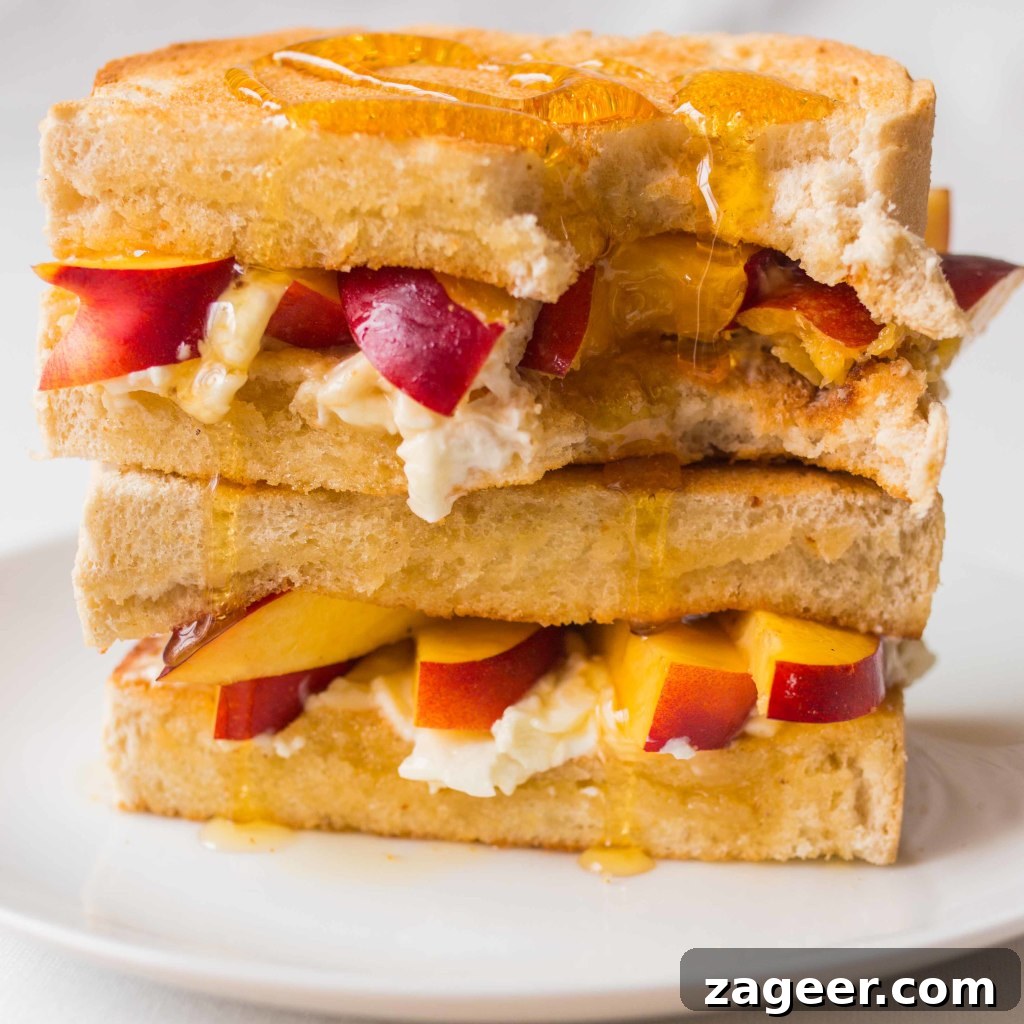 Day 1 Sweet Toastie Nectarine Honey and Cream Cheese Delight 2 Cream cheese, nectarine and honey toastie - day one of my five day 'Sweet Toasties' series to brighten up your holiday breakfast.