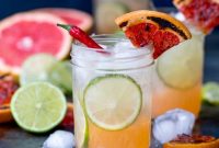 Charred Grapefruit & Ginger Fizz with Chili Syrup Mocktail