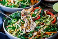 Zesty Thai Chicken Salad with Crunchy Veggies and Peanut Dressing