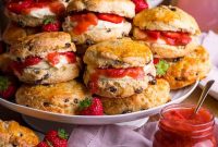 Sourdough Scones with Rhubarb-Strawberry Compote (Also Non-Sourdough)
