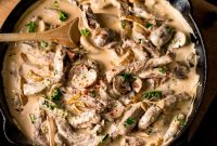 Classic Beef Stroganoff Recipe with Tender Steak and Creamy Sauce