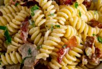 Creamy Bacon and Sausage Pasta Recipe with Parmesan
