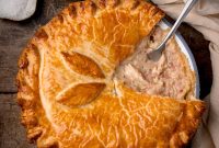 Savory Chicken and Ham Pie Recipe with Flaky Crust