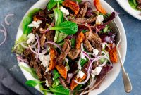 Crispy Lamb Salad with Lemon Mint Dressing
