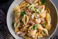 25-Minute Creamy Bacon & Pea Pasta Dinner