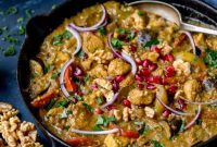 Persian Chicken Curry with Walnuts and Pomegranate Sauce