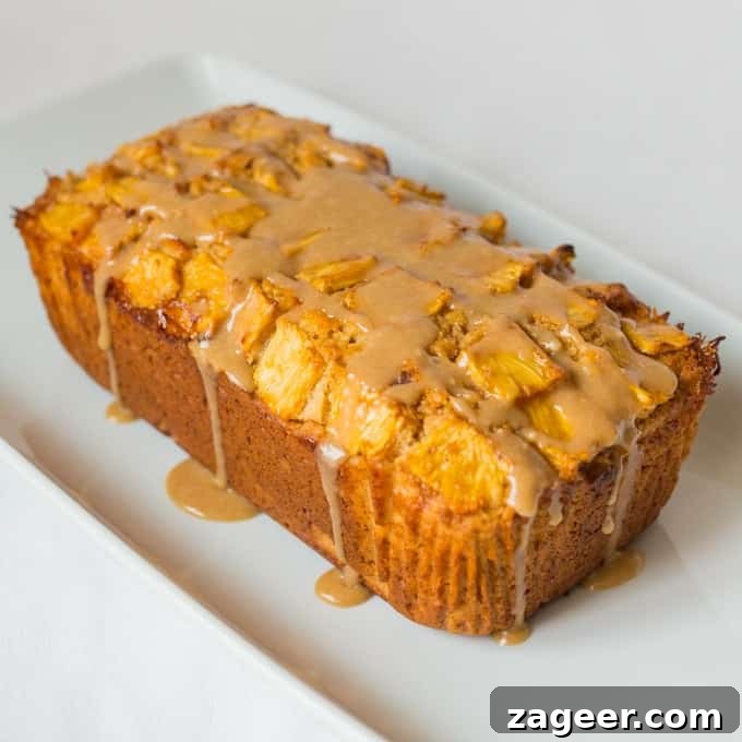 Coconut Pineapple Quick-Yeast Loaf Recipe 3 Coconut Pineapple Bread - Soft, tender coconut cake with caramelized pineapple and a brown sugar glaze.