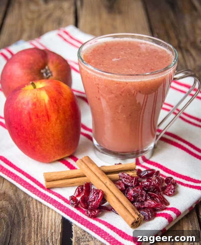 Warm Cranberry Apple Smoothie Recipe for Cozy Mornings 2 Cranberry and Apple hot smoothie - a quick and healthy hot smoothie for a cold day