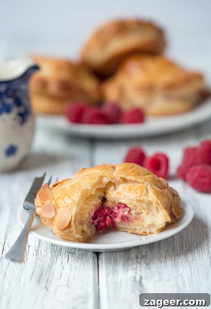 Raspberry Almond Pithivier Recipe: Flaky Pastry with Nutty Filling 2 Raspberry and Almond Pithiviers - Golden flaky pastry filled with frangipane and raspberries.