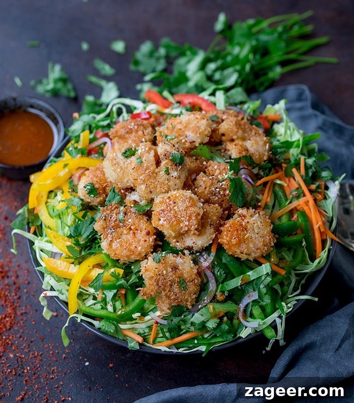 Salmon Sushi Bowl Recipe: Homemade Poke-Style Salmon Bowl 8 Coconut Prawn Salad on a dark background
