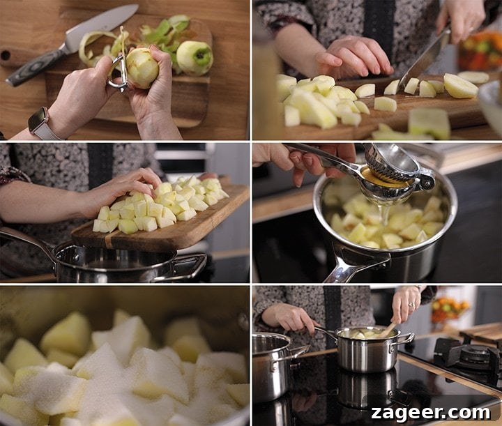 Homemade Applesauce from Scratch: Simple, Flavorful Recipe 4 6 image collage showing how to make apple sauce