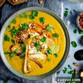 Spicy parsnip and sweet potato soup