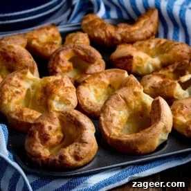 Yorkshire puddings in a tin