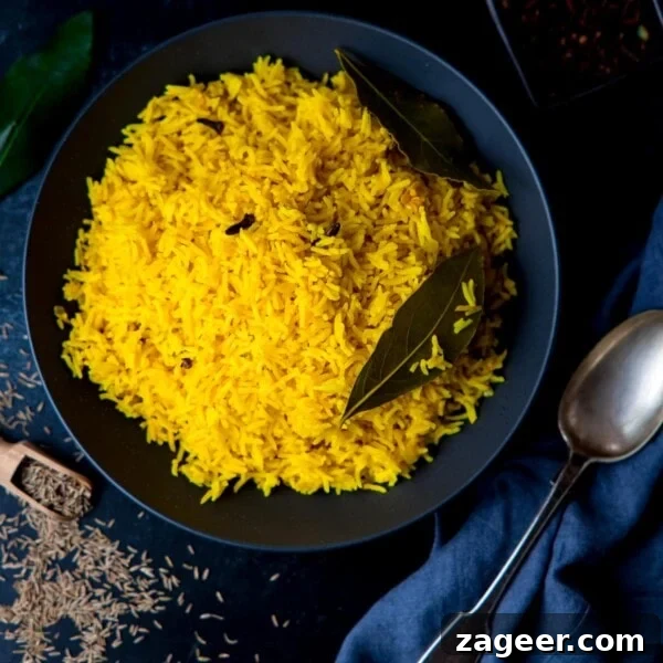 Creamy Chicken Pasanda Recipe: Aromatic Mughlai Curry Guide 7 Square image of Pilau rice in a black bowl on a dark surface