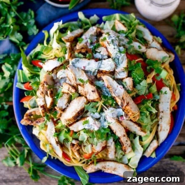 Crisp Green Salad with Tangy Vinaigrette Dressing 7 Cajun Chicken Noodle Salad