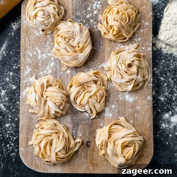Creamy Blue Cheese Sauce Recipe for Steak and Wings 10 Little piles of homemade pasta on a wooden board