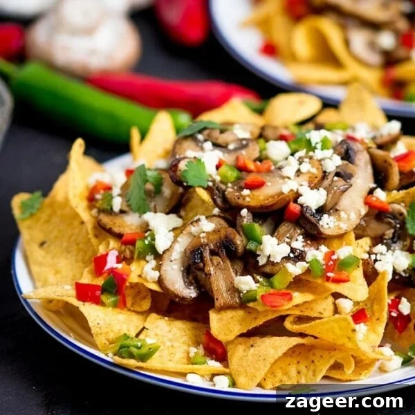 Creamy Garlic and Mushroom Stuffed Bread Rolls 8 Nachos topped with garlic mushrooms, chilies and crumbly Lancashire cheese