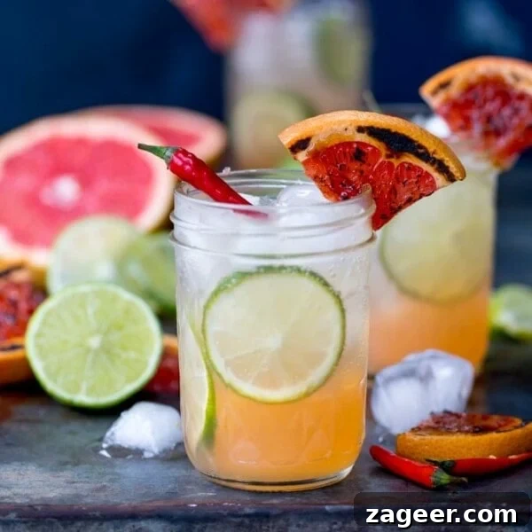 Homemade Mulled Cider Recipe for Cozy Fall Nights 7 My Charred Grapefruit and Ginger Fizz with Chilli Syrup Mocktail certainly has a kick!