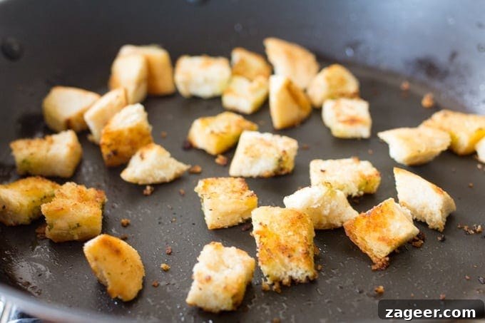 Panzanella Caprese salad. The dressing-soaked garlic croutons are what makes this salad so amazing!