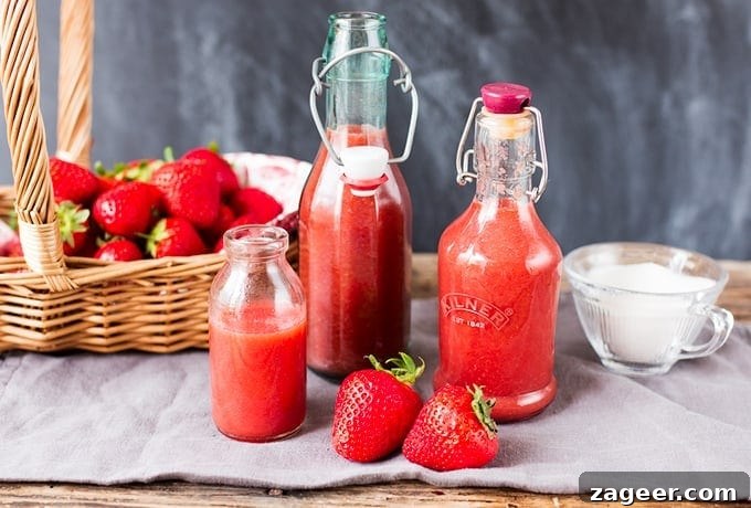 Homemade Strawberry Sauce Recipe for Desserts and Toppings 4 Simple Strawberry Sauce - use on ice cream, in popsicles, on granola - you can even use it as cordial.