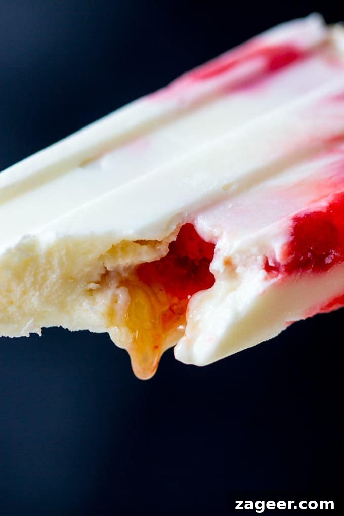 Honey-Filled Breakfast Popsicles with Yogurt and Fruit 4 Honey-filled breakfast popsicles. A healthy and fun summer breakfast for the whole family.
