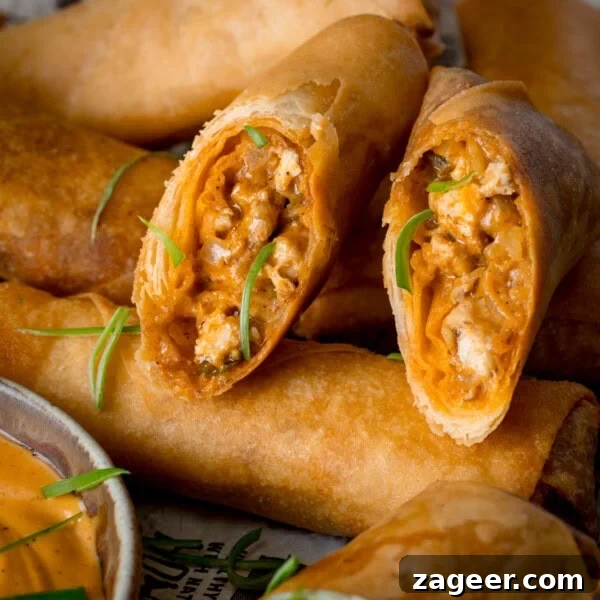 Crispy Fried Jalapeños: Spicy Crunch Snack Recipe 6 Buffalo chicken spring rolls