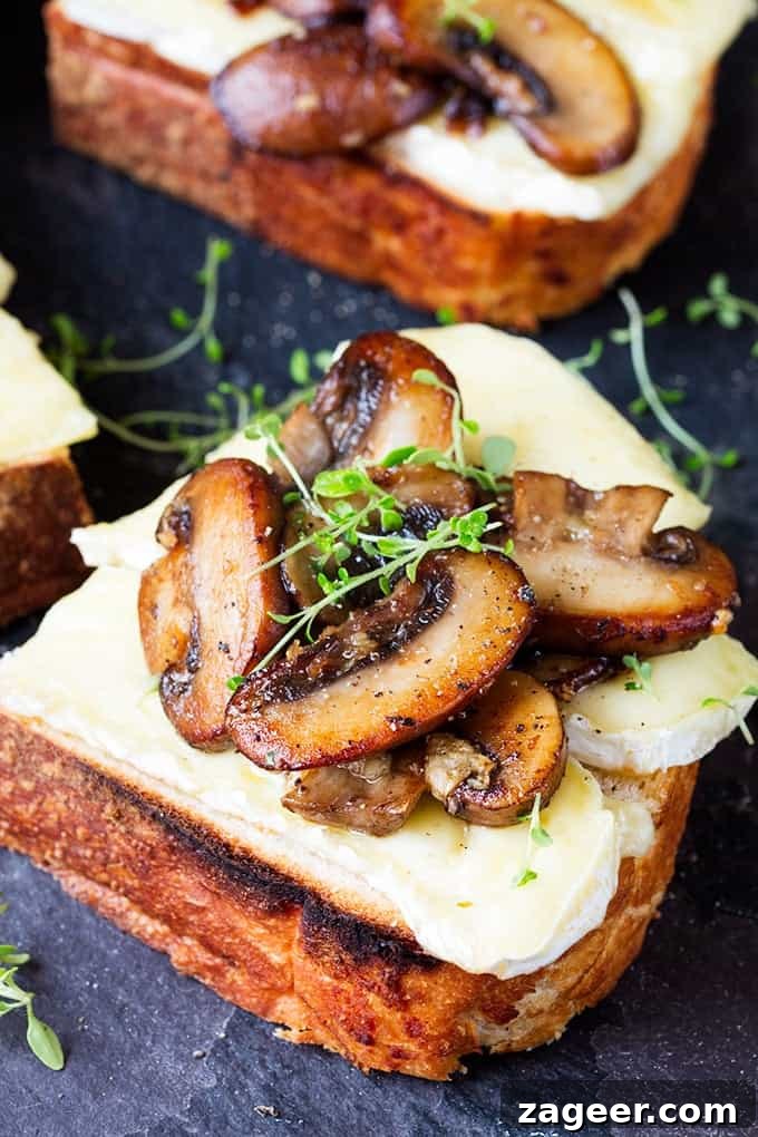 Garlic Mushroom and Brie Toast Recipe for Delicious Brunch 2 Garlic Mushroom and Brie Toast