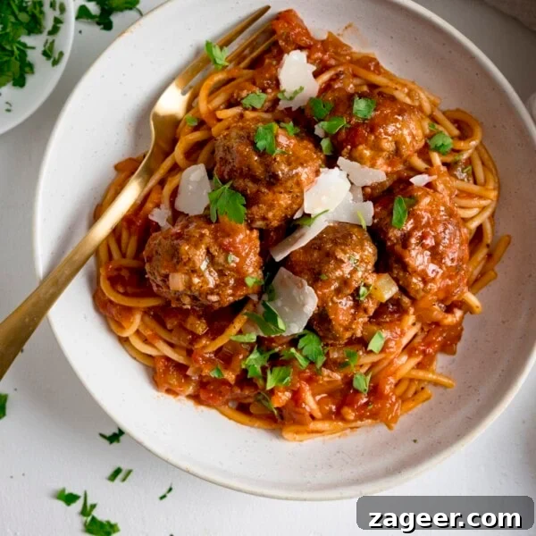 Slow-Cooked Cowboy Beans Recipe with Smoky Bacon and BBQ Flavors 7 Spaghetti and meatballs in tomato sauce.