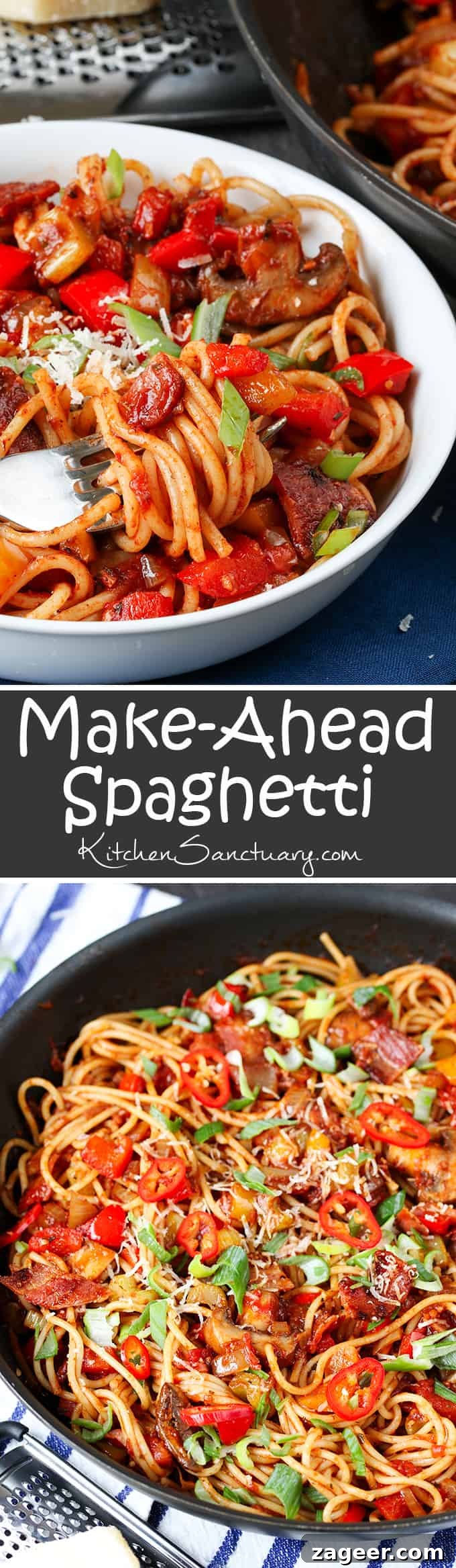 Make-Ahead Freezable Spaghetti: Prep, Freeze, and Reheat Fast 6 You can make this flavour-packed spaghetti dish ahead of time - without it clumping together. Full of veg, plus crispy bacon. Just reheat for a quick dinner. Freezable too!