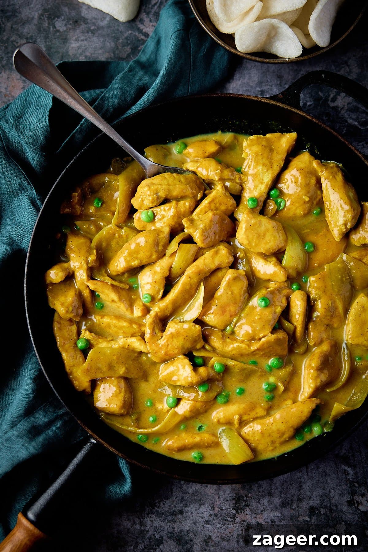 Authentic Chinese-Style Chicken Curry Recipe for Weeknights 3 A tall overhead shot