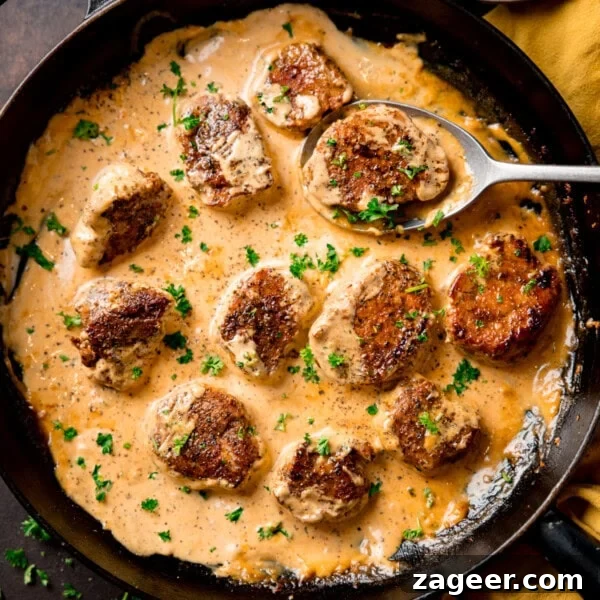How to Make Soft, Chewy Dough Balls for Any Recipe 10 Pan of seared pork fillet medallions in a creamy Dijon sauce, garnished with chopped parsley.