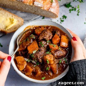Slow-Cooked Scottish Beef Stew Recipe for Rich, Hearty Flavor 8 Scottish Beef Stew - cooked in the oven or crockpot. Perfect for Burns night!