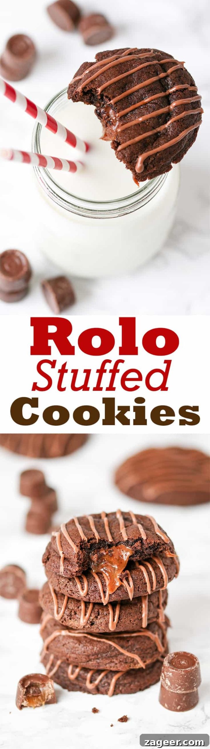 Gooey Rolo-Stuffed Chocolate Chip Cookies 8 Chewy Chocolate cookies with a gooey Rolo centre!