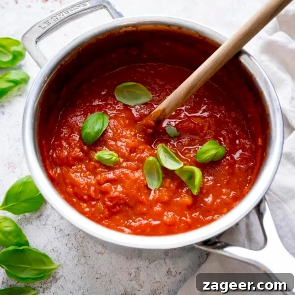 Red Pepper and Lentil Sauce Recipe for Pasta and Veggies 7 Pan of arrabbiata sauce.