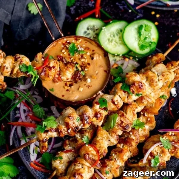 Turkey Lettuce Wrap Recipe: Flavorful Low-Carb Meal Ideas 11 Chicken skewers with peanut satay sauce