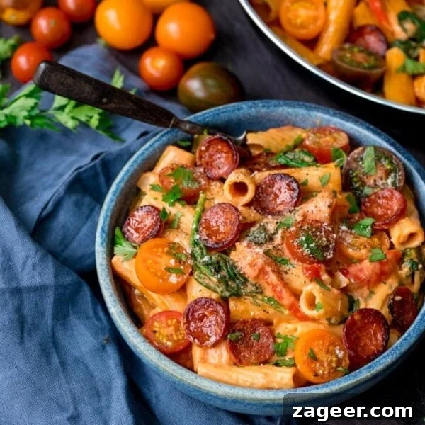 Creamy Ham and Spring Pea Risotto Recipe 13 One Pot Creamy Tomato and Chorizo Rigatoni