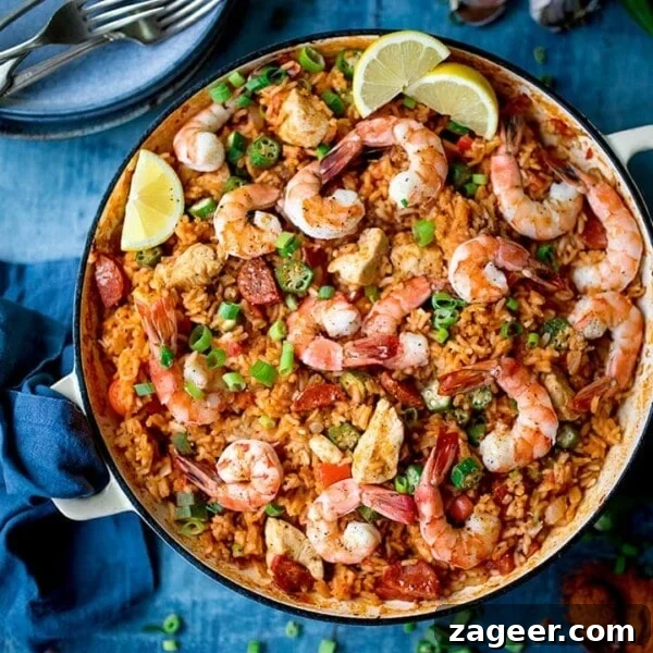 Honey Garlic Prawn Rice Bowl Recipe for Quick Weeknight Meals 16 Overhead image of jambalaya