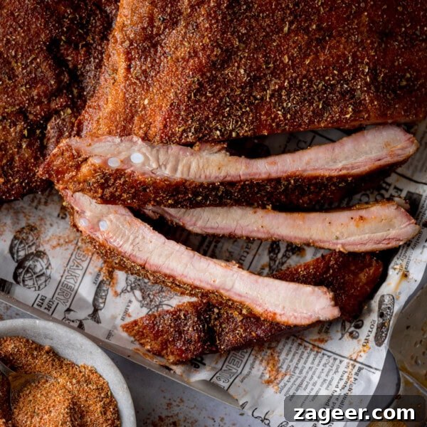 Sticky Slow-Cooked BBQ Ribs You Can Make at Home 6 Dry rub BBQ ribs on a tray